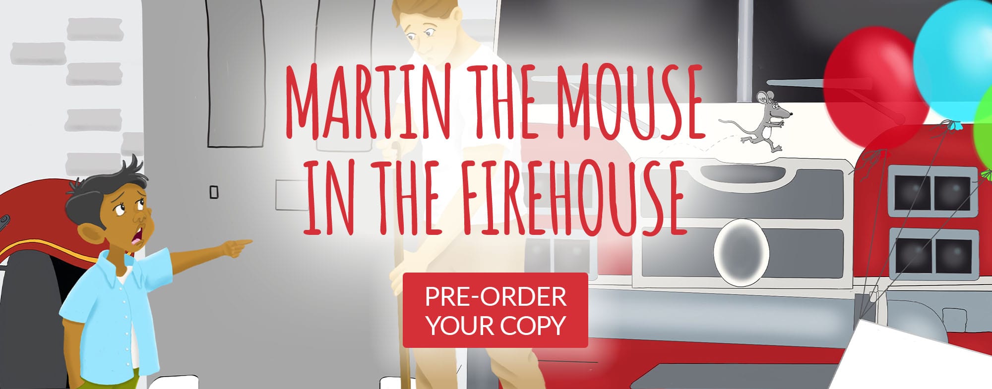Martin the Mouse in the Firehouse Children's Books for Toddlers and Kids, with Firefighters, Firetrucks, and a mouse on a funny adventure