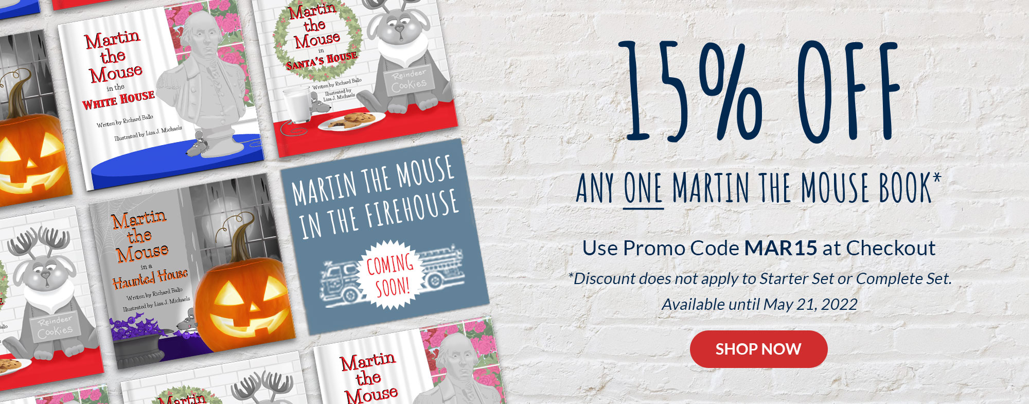 Tolman Main Press Children's Open House Pre Event Promotion 15% off on Martin the Mouse Book - Shop Now